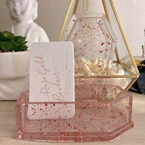 Crystal Pink Shimmering  Coffin Jewelry Box